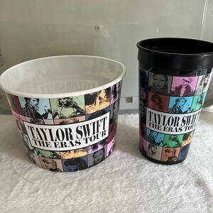 Taylor Swift The Eras Tour Movie Popcorn Bucket and Plastic Drink Cup